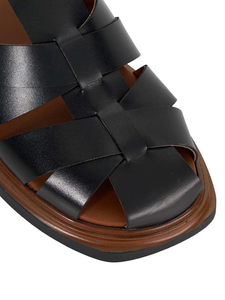 Dune London Charcoal Black Lisherman Fisherman Chunky Sandals - Image 6 of 6