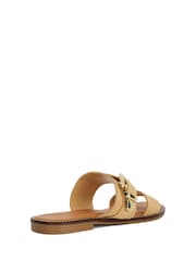 Dune London Cream Lawe Western Buckle Flat Sandals - Image 4 of 6
