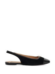 črna - Dune London Hanna Slingback ojačana konica; kapica čevlji s plosko peto/brez pete čevlji - Slika 1 iz 6