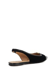 črna - Dune London Hanna Slingback ojačana konica; kapica čevlji s plosko peto/brez pete čevlji - Slika 3 iz 6