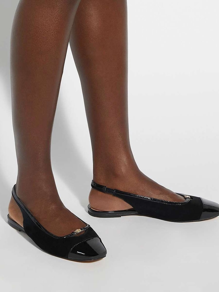 črna - Dune London Hanna Slingback ojačana konica; kapica čevlji s plosko peto/brez pete čevlji - Slika 6 iz 6