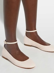 Cream - Dune London Hoop Ankle Strap Ballet čevlji - Slika 1 iz 6