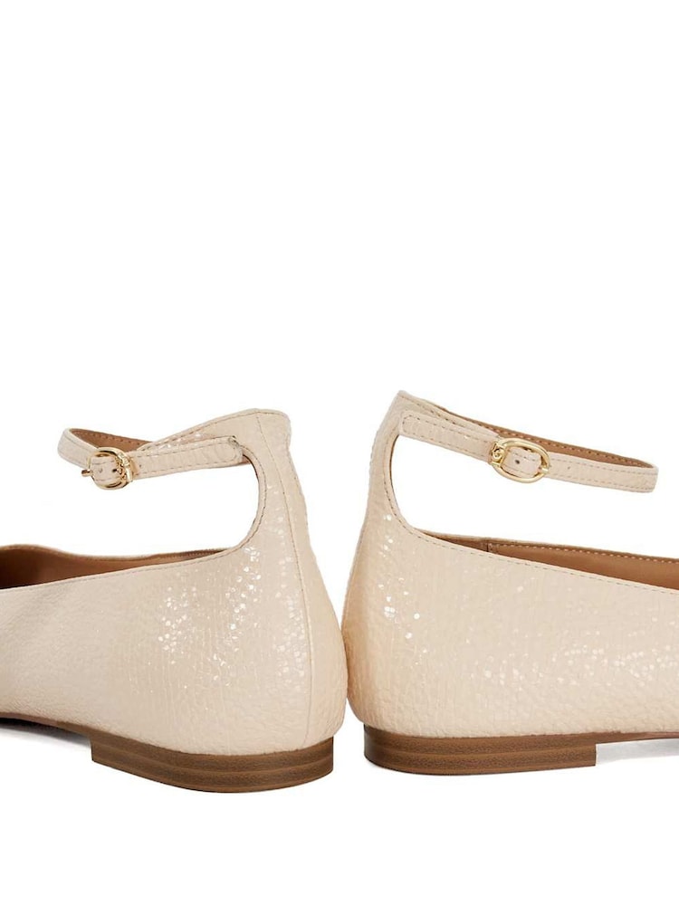 Cream - Dune London Hoop Ankle Strap Ballet čevlji - Slika 6 iz 6