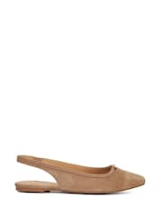 rjava - Dune London Hanna Slingback ojačana konica; kapica čevlji s plosko peto/brez pete čevlji - Slika 1 iz 6