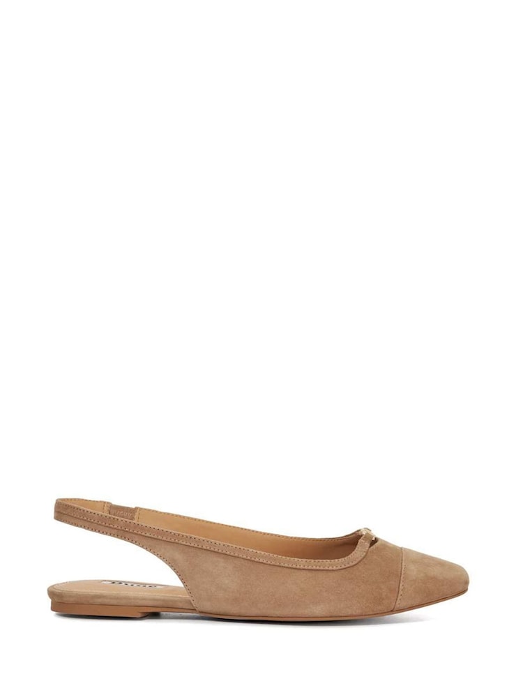 rjava - Dune London Hanna Slingback ojačana konica; kapica čevlji s plosko peto/brez pete čevlji - Slika 1 iz 6
