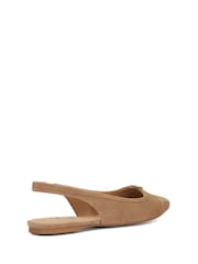 rjava - Dune London Hanna Slingback ojačana konica; kapica čevlji s plosko peto/brez pete čevlji - Slika 3 iz 6