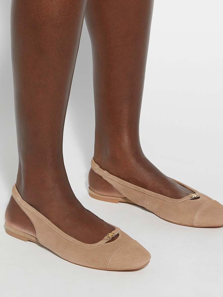rjava - Dune London Hanna Slingback ojačana konica; kapica čevlji s plosko peto/brez pete čevlji - Slika 6 iz 6