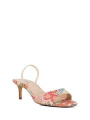 Dune London Natural Suede Medalines Slingback Kitten Heel Sandals - Image 2 of 6