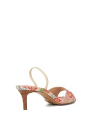 Dune London Natural Suede Medalines Slingback Kitten Heel Sandals - Image 3 of 6