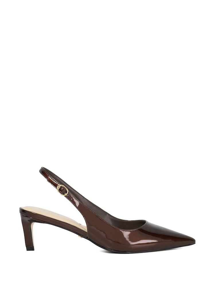 Dune London tan Brown Celinna Set Back Kitten Slingback Shoes - Image 2 of 6