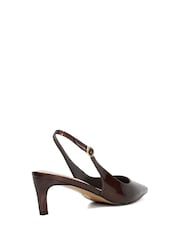 Dune London tan Brown Celinna Set Back Kitten Slingback Shoes - Image 3 of 6