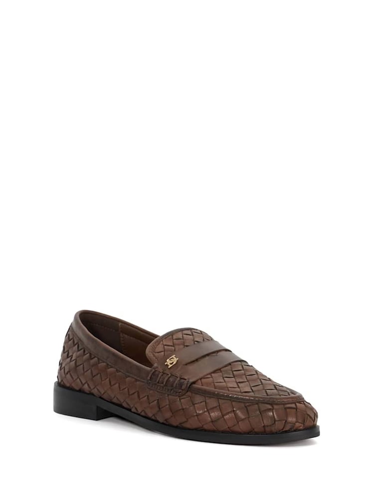 Dune London Brown Ginello Woven Penny Loafers - Image 2 of 6