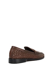 Dune London Brown Ginello Woven Penny Loafers - Image 3 of 6