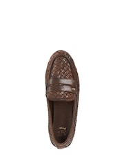 Dune London Brown Ginello Woven Penny Loafers - Image 4 of 6