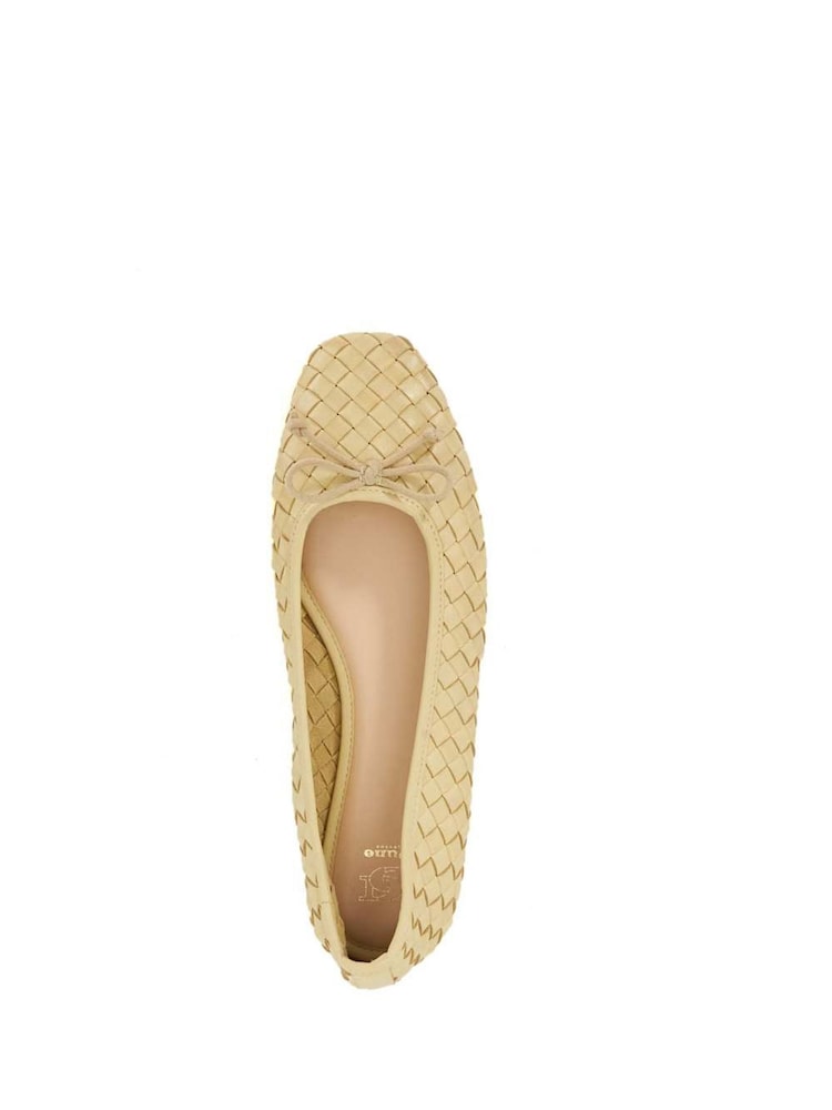 Dune London Yellow Heat Woven Ballerina Shoes - Image 5 of 6