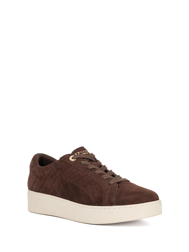 Dune London Brown Egent Quilted Cupsole Trainers - Image 3 of 6