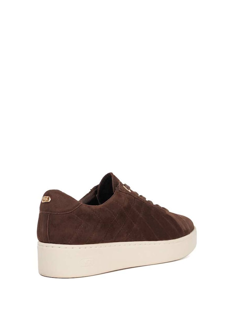 Dune London Brown Egent Quilted Cupsole Trainers - Image 4 of 6