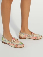 Dune London Natural cream Regular Fit Glair Branded Snaffle Leather Trim Shoes - Image 1 of 6