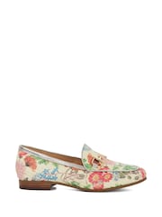 Dune London Natural cream Regular Fit Glair Branded Snaffle Leather Trim Shoes - Image 2 of 6