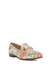 Dune London Natural cream Regular Fit Glair Branded Snaffle Leather Trim Shoes - Image 3 of 6