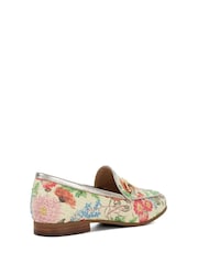 Dune London Natural cream Regular Fit Glair Branded Snaffle Leather Trim Shoes - Image 4 of 6