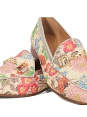 Dune London Natural cream Regular Fit Glair Branded Snaffle Leather Trim Shoes - Image 5 of 6