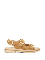 Dune London Cream Luckles Triple Buckle Chunky Sandals - Image 1 of 6