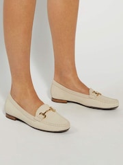 Dune London Cream Glenniee Comfort Snaffle Loafers - Image 1 of 6