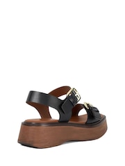 Dune London Black Luno Buckle Flatform Sandals - Image 3 of 6