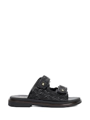 Dune London Black Lottais Quilt Backless Sliders - Image 1 of 6