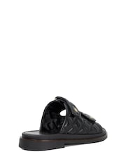Dune London Black Lottais Quilt Backless Sliders - Image 3 of 6
