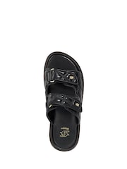 Dune London Black Lottais Quilt Backless Sliders - Image 4 of 6