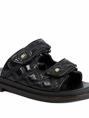 Dune London Black Lottais Quilt Backless Sliders - Image 5 of 6