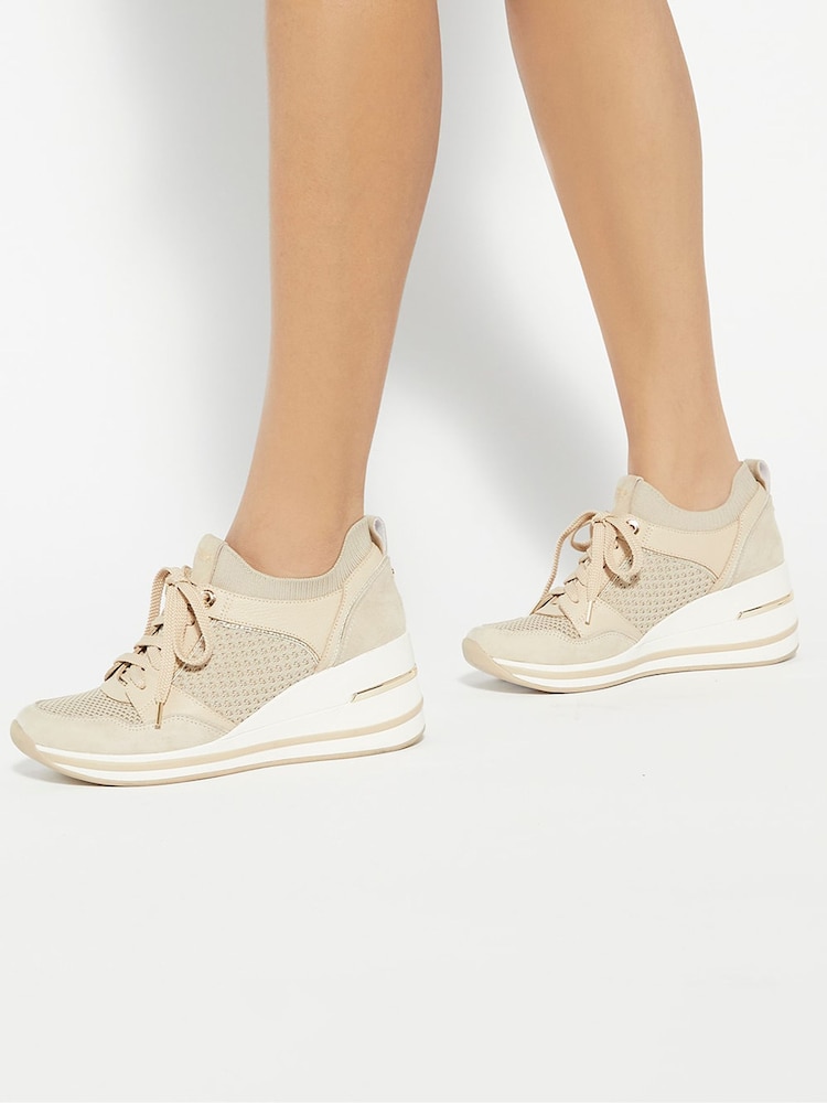 Crema - Zapatillas de deporte con cuña y cremallera lateral Eiline de Dune London - Imagen 1 de 2 Crema - Zapatillas de deporte con cuña y cremallera lateral Eiline de Dune London - Imagen 1 de 2