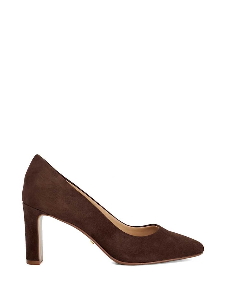 Dune London Brown Arriving Comfort Mid Block Heel Shoes - Image 1 of 6