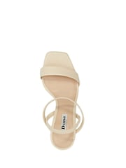 Dune London Cream Methodical Elastic Square Toe Sandals Heels - Image 5 of 6