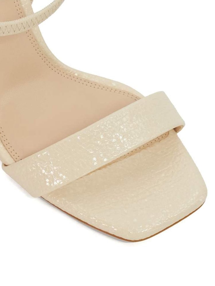 Dune London Cream Methodical Elastic Square Toe Sandals Heels - Image 6 of 6