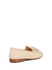 Dune London Cream Dove Standard Fit Flexible Sole Graysons Tassel Leather Loafers - Image 3 of 5