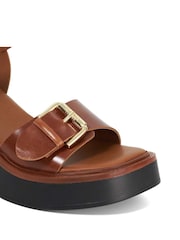 Dune London Red Jupiter Buckle Flatform Sandals - Image 5 of 6