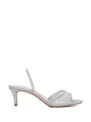 Dune London Silver Standard Fit Mariko Mesh Kitten Heels - Image 1 of 6