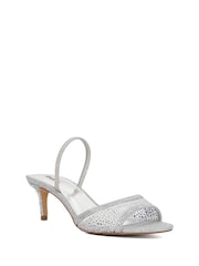 Dune London Silver Standard Fit Mariko Mesh Kitten Heels - Image 3 of 6