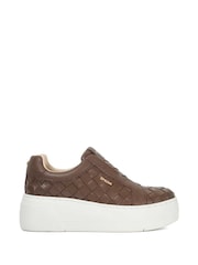 Dune London Tan Brown Esthie Slip On Trainers - Image 2 of 6