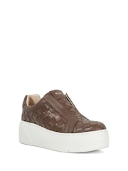 Dune London Tan Brown Esthie Slip On Trainers - Image 3 of 6
