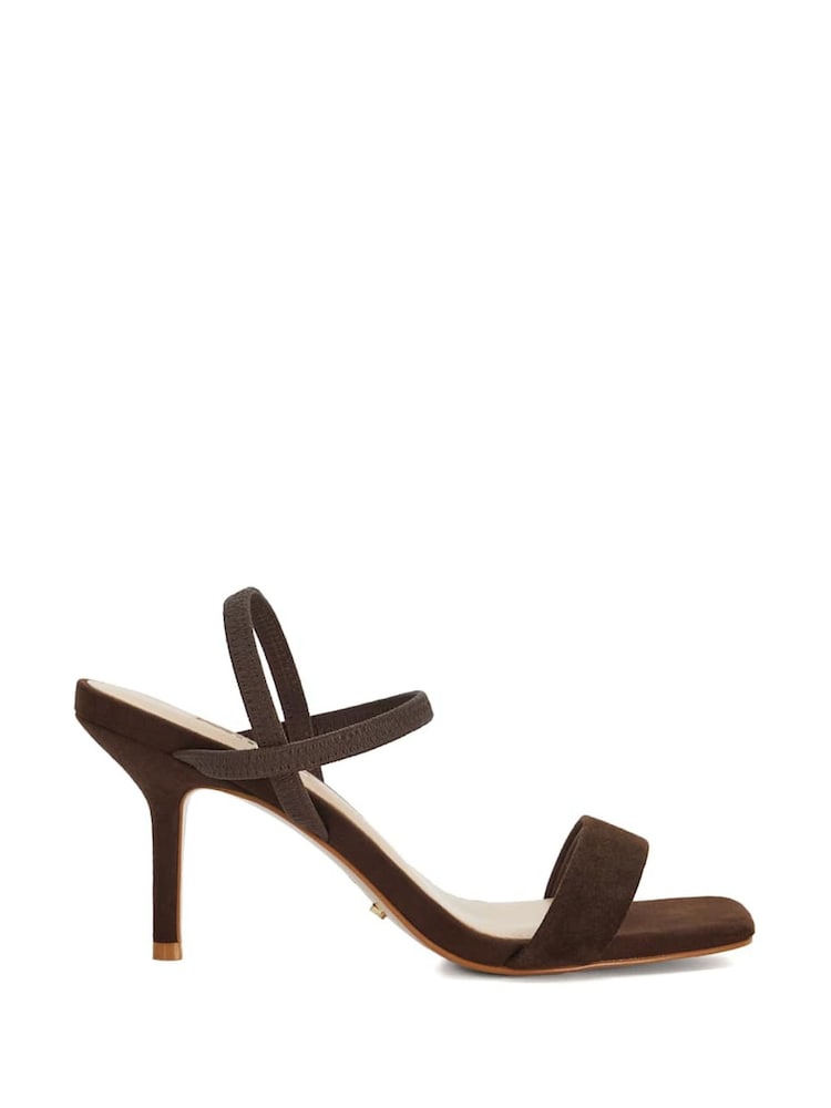 Dune London Brown Methodical Elastic Square Toe Sandals Heels - Image 1 of 6