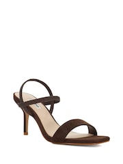 Dune London Brown Methodical Elastic Square Toe Sandals Heels - Image 2 of 6