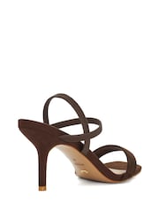 Dune London Brown Methodical Elastic Square Toe Sandals Heels - Image 3 of 6