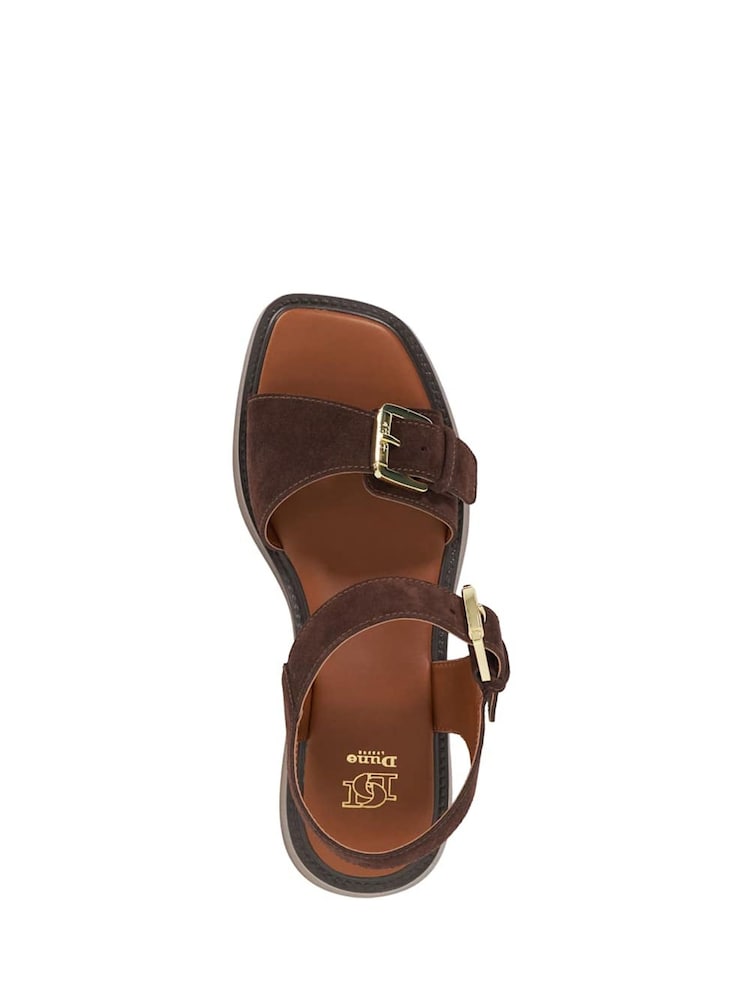 Dune London Brown Luno Buckle Flatform Sandals - Image 5 of 6
