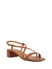 Dune London Brown Low Block Jaskell Sandals - Image 3 of 6