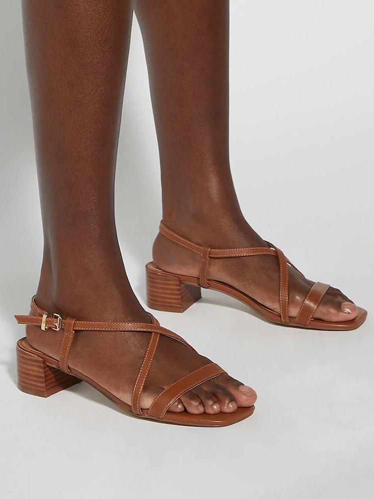 Dune London Brown Low Block Jaskell Sandals - Image 6 of 6