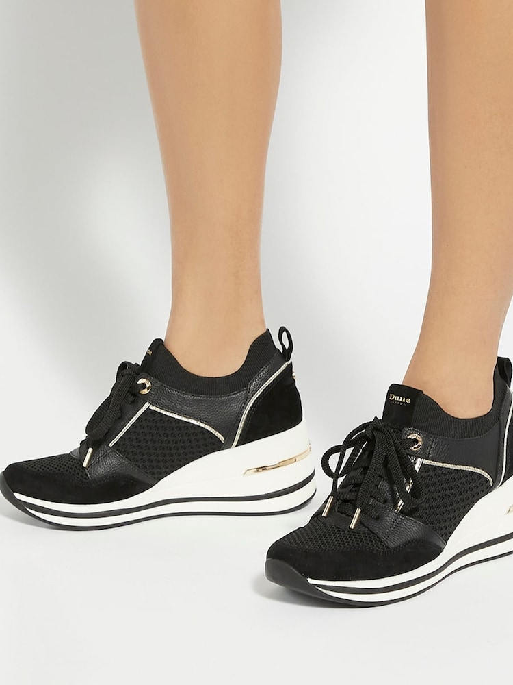 Negro cromo - Zapatillas de deporte con cuña y cremallera lateral Eiline de Dune London - Imagen 1 de 2 Negro cromo - Zapatillas de deporte con cuña y cremallera lateral Eiline de Dune London - Imagen 1 de 2